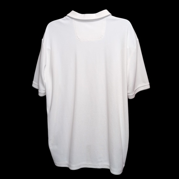 Tommy Bahama IslandZone Polo Shirt Mens XXL 2XL White Supima Cotton Blend V-Neck - Picture 3 of 12